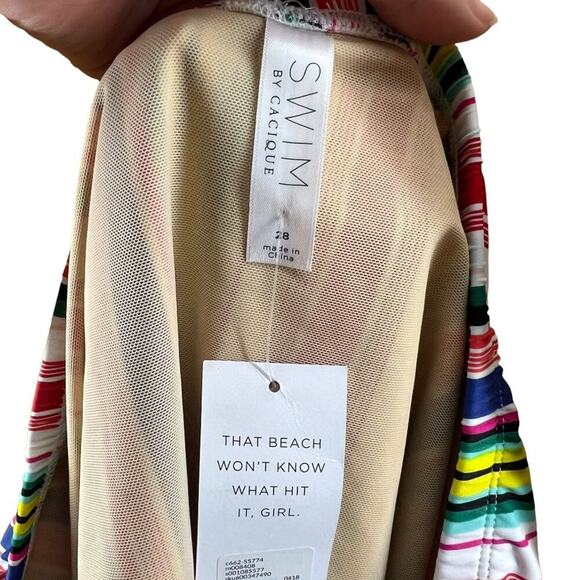 Lane Bryant Cacique Lane Bryant Colorful Stripe Swim Skirt Womens Plus Size 28 - Picture 2 of 5